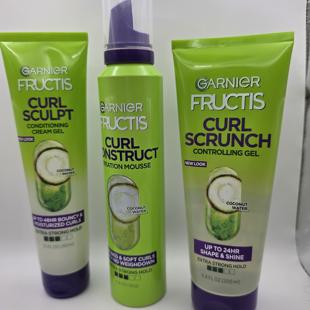 Garnier Fructis Curl Scrunch Controlling Gel - Lime Green & Purple Cap